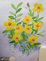 黄色的花-Vicky莹莹的水粉画作品